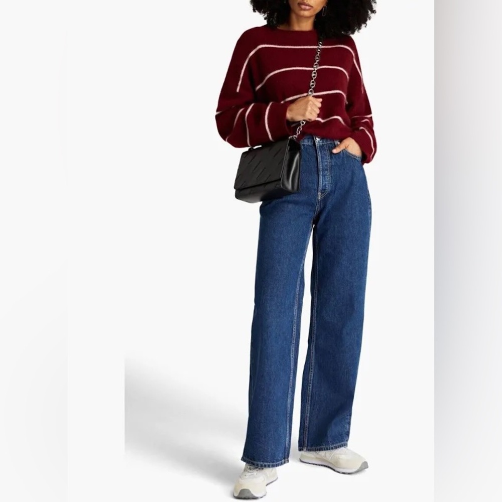 Re/done Rustic Indigo 70s Ultra High Rise Wide Leg Jeans